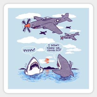 Flying Sharks Sticker